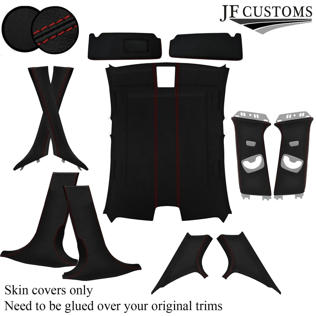 D RED STITCH LEATHER & SUEDE COVERS FOR BMW F30 11-19 SALOON TOP RECOVERY KIT