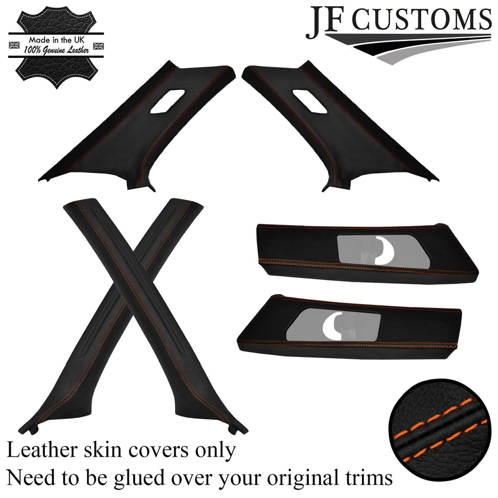 ORANGE  STITCH LEATHER PILLAR KIT COVERS FOR BMW E46 3 SERIES COUPE 98-04