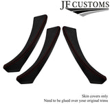 D RED STITCH CARBON VINYL 3X  DOOR HANDLE COVERS FOR BMW E90 E91 E9X CUSTOM NEW
