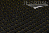 YELLOW DIAMOND STITCH QUILTED VINYL  PADDED PANEL LUXURY PREMIUM 125CM X 85CM