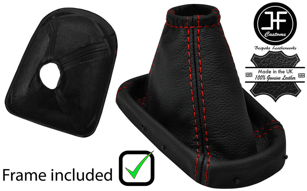 RED STITCH LEATHER GEAR GAITER+PLASTIC FRAME FITS CHEVROLET CRUZE 2010-2015