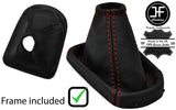 RED STITCH LEATHER GEAR GAITER+PLASTIC FRAME FITS CHEVROLET CRUZE 2010-2015