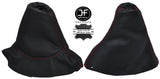 RED STITCH FOR PEUGEOT 308 2007-2012 6 SPEED BLACK GEAR GAITER + HANDBRAKE