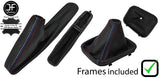 BLACK & TRI STITCH LEATHER MANUAL GEAR&HANDBRAKE GAITER+PLASTIC FRAME FOR BMW Z3