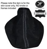 WHITE STITCHING SUEDE GEAR GAITER FITS VOLKSWAGEN VW GOLF MK4 BORA 1998-2005