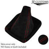 RED  STITCH REAL SUEDE GEAR GAITER FITS MERCEDES A CLASS W169 04-12 CUSTOM NEW