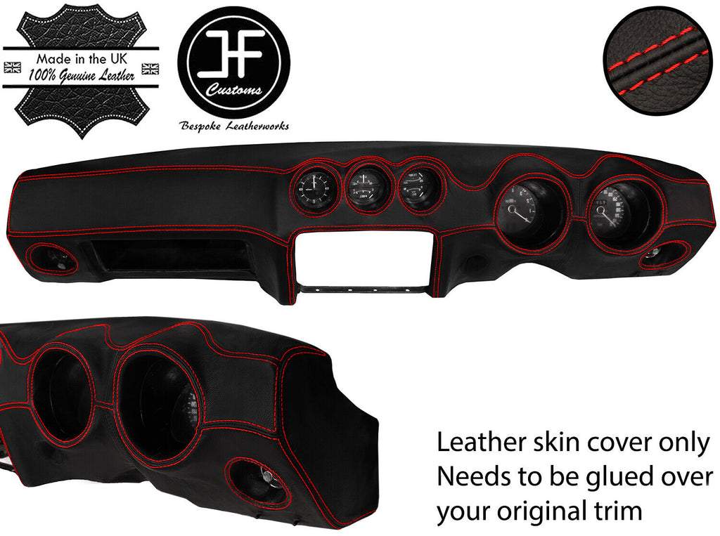 RED  STITCH DASH DASHBOARD REAL LEATHER COVER FITS DATSUN 260Z 2+2 JF2
