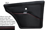 RED STITCH 2X REAR DOOR CARDS LEATHER SKIN COVERS FITS ROVER P5 P5B V8 COUPE