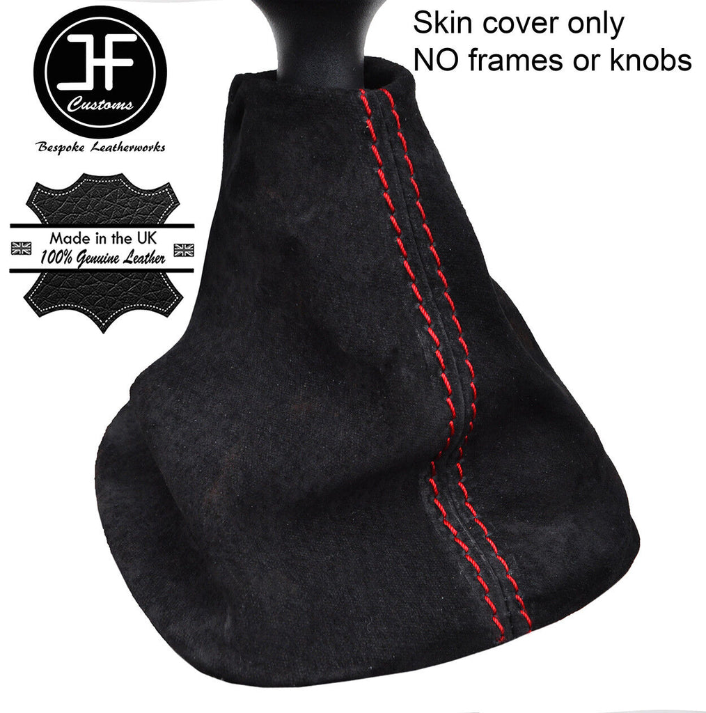 RED STITCH REAL SUEDE MANUAL GEAR GAITER FITS RENAULT TRAFIC 2001-2014