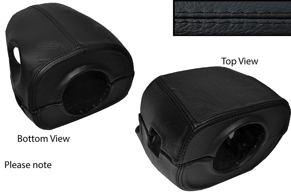 BLACK STITCH STEERING SHROUD LEATHER SKIN COVER FITS MAZDA RX7 FD3S 1992-2002