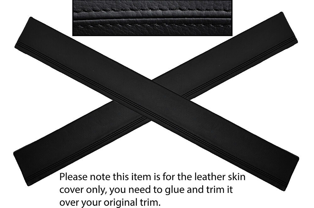 BLACK STITCH 2X DOOR SILL TRIM LEATHER SKIN COVERS FITS MG MGB GT CUSTOM NEW