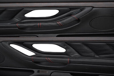 red  stitch FITS BMW E38 1994-2001 2X DOOR HANDLE LEATHER COVERS CUSTOM NEW