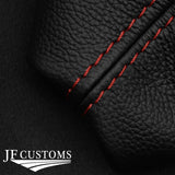 FITS HYUNDAI I10 2013-2021 D RED STITCH ITALIAN LEATHER GEAR GAITER COVER