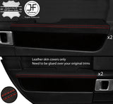 RED STITCH 4X DOOR ARMREST LEATHER COVERS FITS RANGE ROVER VOGUE 2006-2012