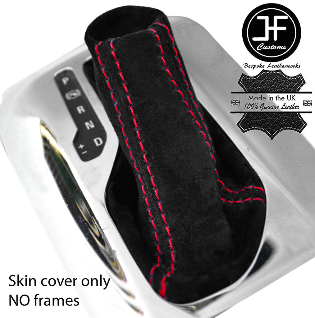 RED STITCH AUTO AUTOMATIC SUEDE GEAR GAITER FOR VAUXHALL INSIGNIA 2008-2016