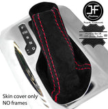 RED STITCH AUTO AUTOMATIC SUEDE GEAR GAITER FOR VAUXHALL INSIGNIA 2008-2016