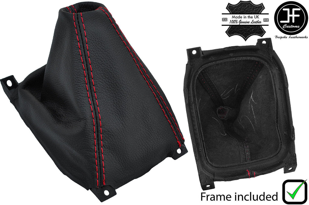 RED STITCH LEATHER MANUAL GEAR+PLASTIC FRAME FITS HONDA ACCORD  MK7 1998-2002