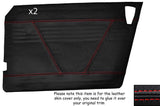 RED STITCH 2X FULL DOOR CARD LEATHER SKIN COVERS FITS MG MG MIDGET CUSTOM NEW