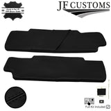 BLACK CROSS STITCH 2X SUN VISORS LEATHER COVERS FITS LAND ROVER DEFENDER 07-14