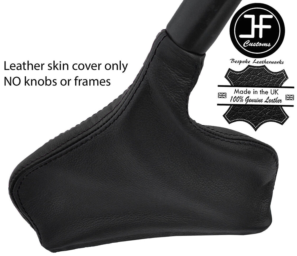 BLACK & BLACK REAL STRIPE LEATHER HANDBRAKE GAITER FOR RENAULT LAGUNA MK3 07-15