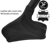 BLACK & BLACK REAL STRIPE LEATHER HANDBRAKE GAITER FOR RENAULT LAGUNA MK3 07-15