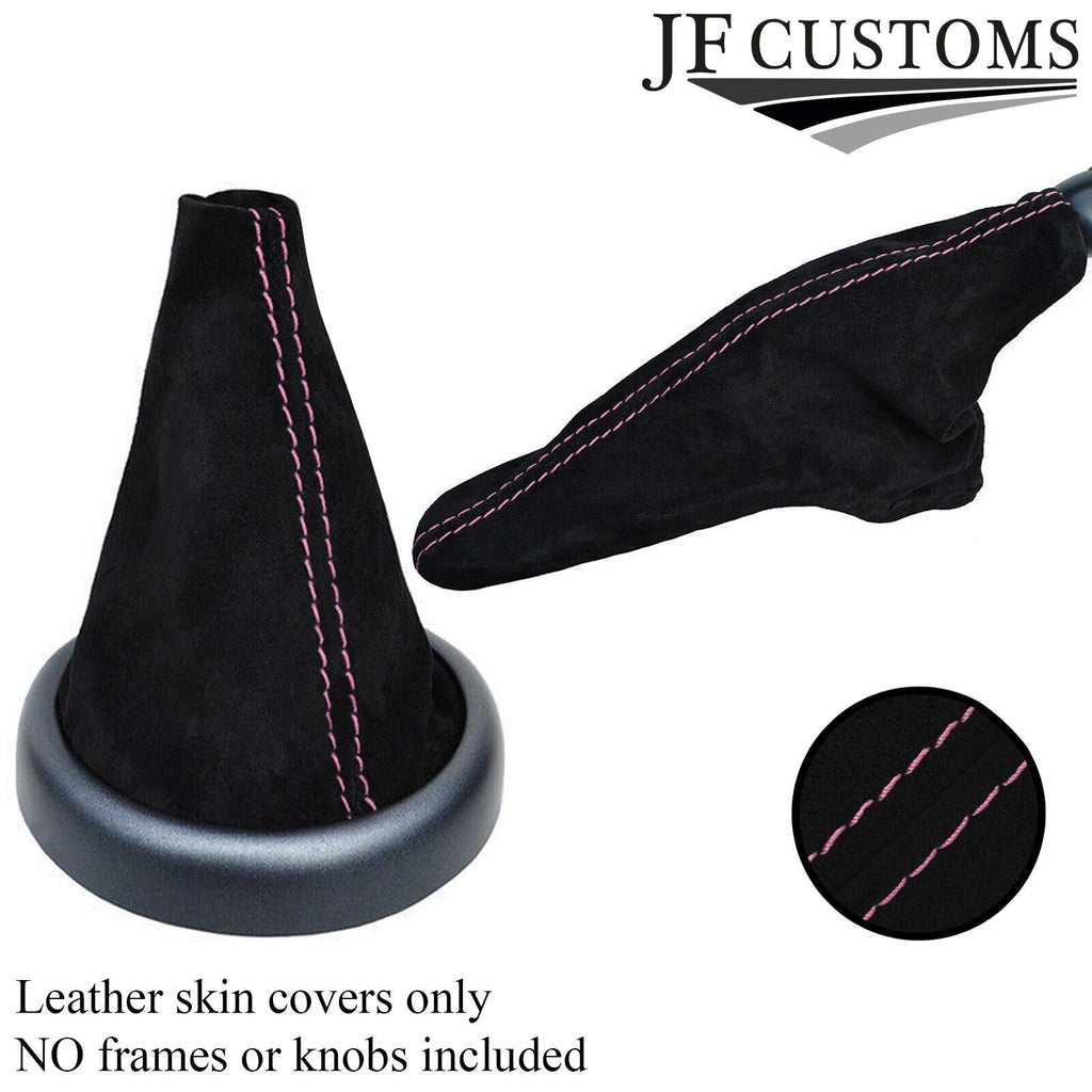 PINK STITCH SUEDE MANUAL GEAR & HANDBRAKE GAITER FOR BMW MINI R50 R52 01-06