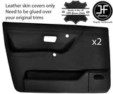 BLACK STITCH 2X FRONT DOOR CARD LEATHER COVERS FOR VW GOLF MK2 83-92 5DR DSG2