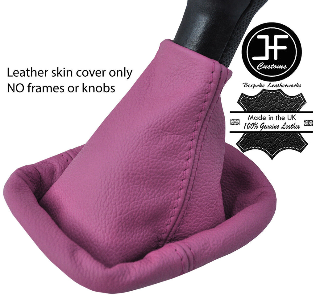 PINK TOP GRAIN GENUINE REAL LEATHER MANUAL GEAR GAITER FITS VW LUPO 1998-2005