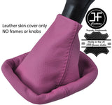 PINK TOP GRAIN GENUINE REAL LEATHER MANUAL GEAR GAITER FITS VW LUPO 1998-2005