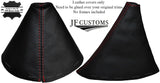 RED DOUBLE STITCH FOR MAZDA MX5 MK3 NC 05-2012 LEATHER GEAR HANDBRAKE GAITER