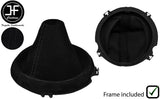 BLACK STITCH SUEDE MANUAL GEAR GAITER+PLASTIC FRAME FOR AUDI TT MK2 06-14