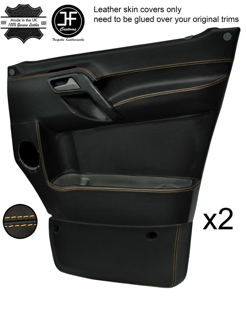 BEIGE STITCH 2X FULL DOOR CARD LEATHER COVERS FOR MERCEDES SPRINTER W906 06-15