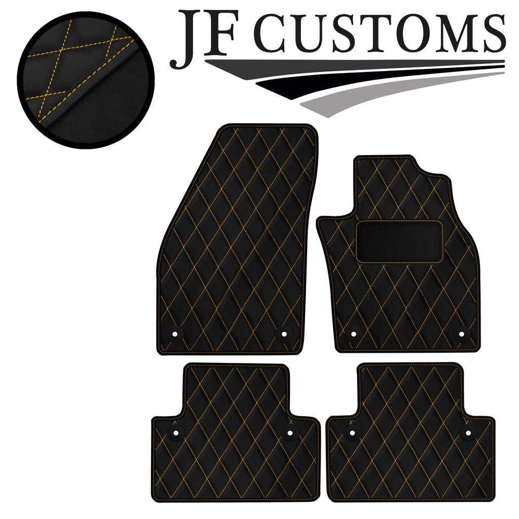 YELLOW DIAMOND STITCH VINYL 4XTAILORED FLOOR CARPET FOR VOLVO C30 AUTO 06-13 JF1
