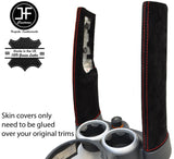 RED STITCH 2X DOWN TUBES SUEDE COVERS FITS BMW MINI COOPER S R50 R53 01-06