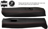 RED STICH 2X FRONT TOP TARGA ROOF RAIL TRIM LEATHER COVER FOR PORSCHE 911 930