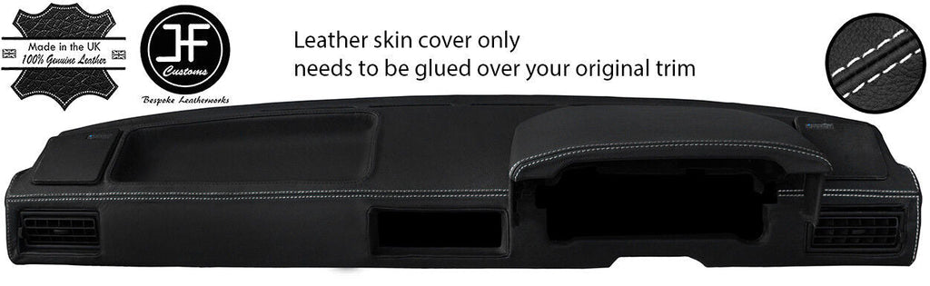WHITE STITCH DASH DASHBOARD REAL LEATHER COVER FITS AUDI QUATTRO UR COUPE GT B2