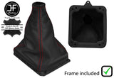 RED STITCH LEATHER GEAR GAITER + PLASTIC FRAME FOR FORD SIERRA MK1 MK2 2WD