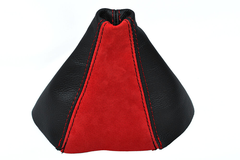 BLACK LEATHER RED SUEDE FITS OPEL VAUXHALL ASTRA H MK5 MKV MANUAL GEAR GAITER
