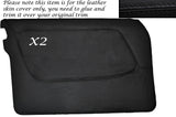 BLACK STITCH 2X FRONT FULL DOOR CARD SKIN COVERS FITS MERCEDES W123 1978-1985