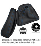 BLUE STITCH FOR BMW E46 3 SERIES 1998-2005 GEAR HANDBRAKE GAITER SET LEATHER