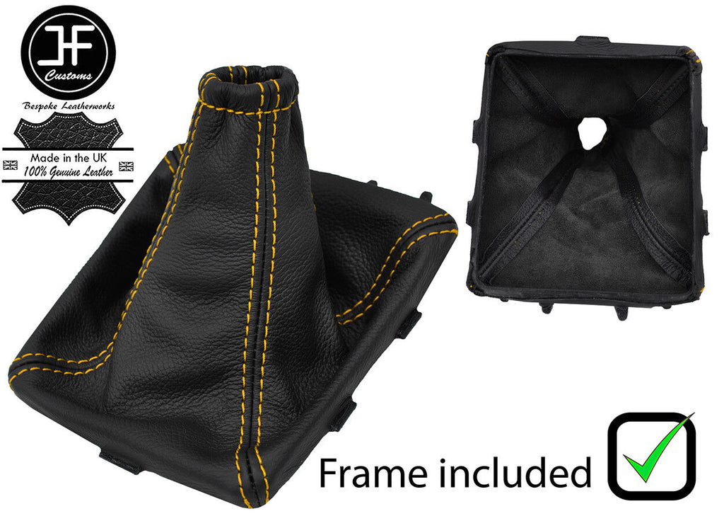 YELLOW STITCH LEATHER GEAR GAITER+PLASTIC FRAME FOR VAUXHALL OPEL VECTRA C 02-08