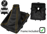 YELLOW STITCH LEATHER GEAR GAITER+PLASTIC FRAME FOR VAUXHALL OPEL VECTRA C 02-08