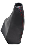 RED STITCH FITS ROVER 75 AUTOMATIC 1999-2005 BLACK GAITOR REAL LEATHER
