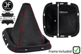 RED STITCH LEATHER GEAR GAITER + PLASTIC FRAME FITS NISSAN PATHFINDER 05-2012