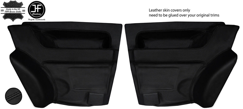 BLACK STITCH 2X REAR DOOR CARD LEATHER COVERS FITS RENAULT 5 GT TURBO PHASE 2