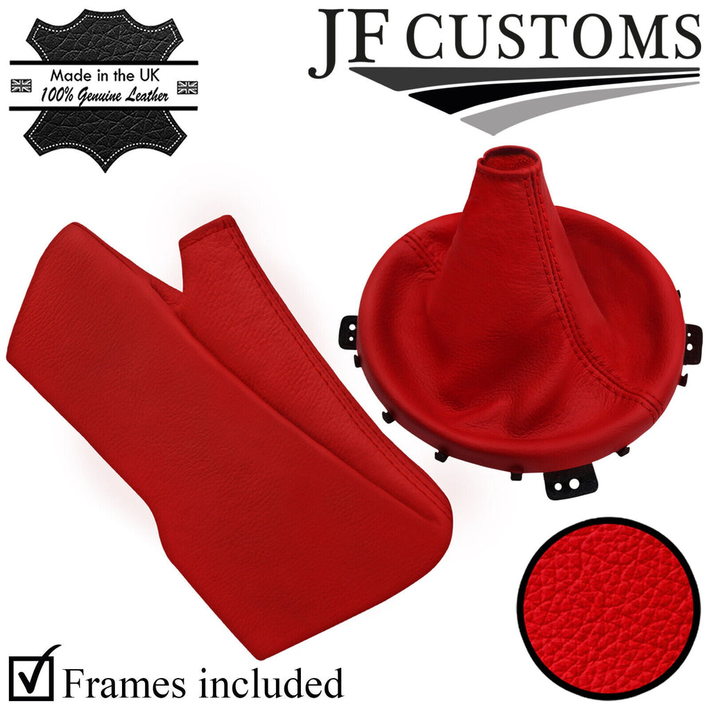 RED ITALIAN LEATHER GAITER SET + FRAME FOR TOYOTA GT86 SUBARU BRZ 12-18