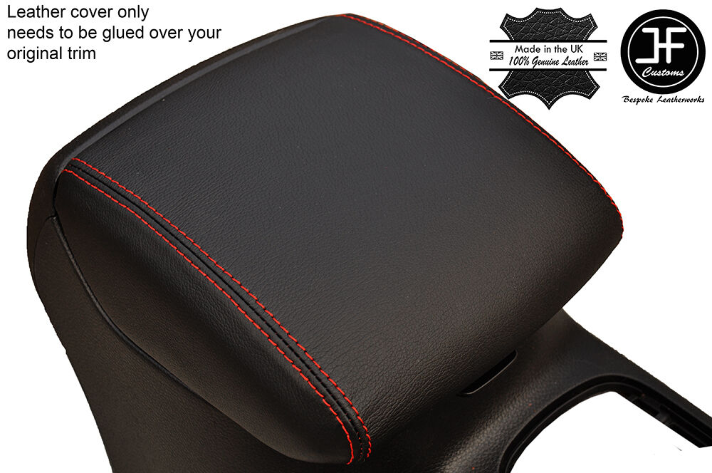 RED STITCHING ARMREST LID LEATHER COVER FITS NAVARA NP300 D23 2015-2017