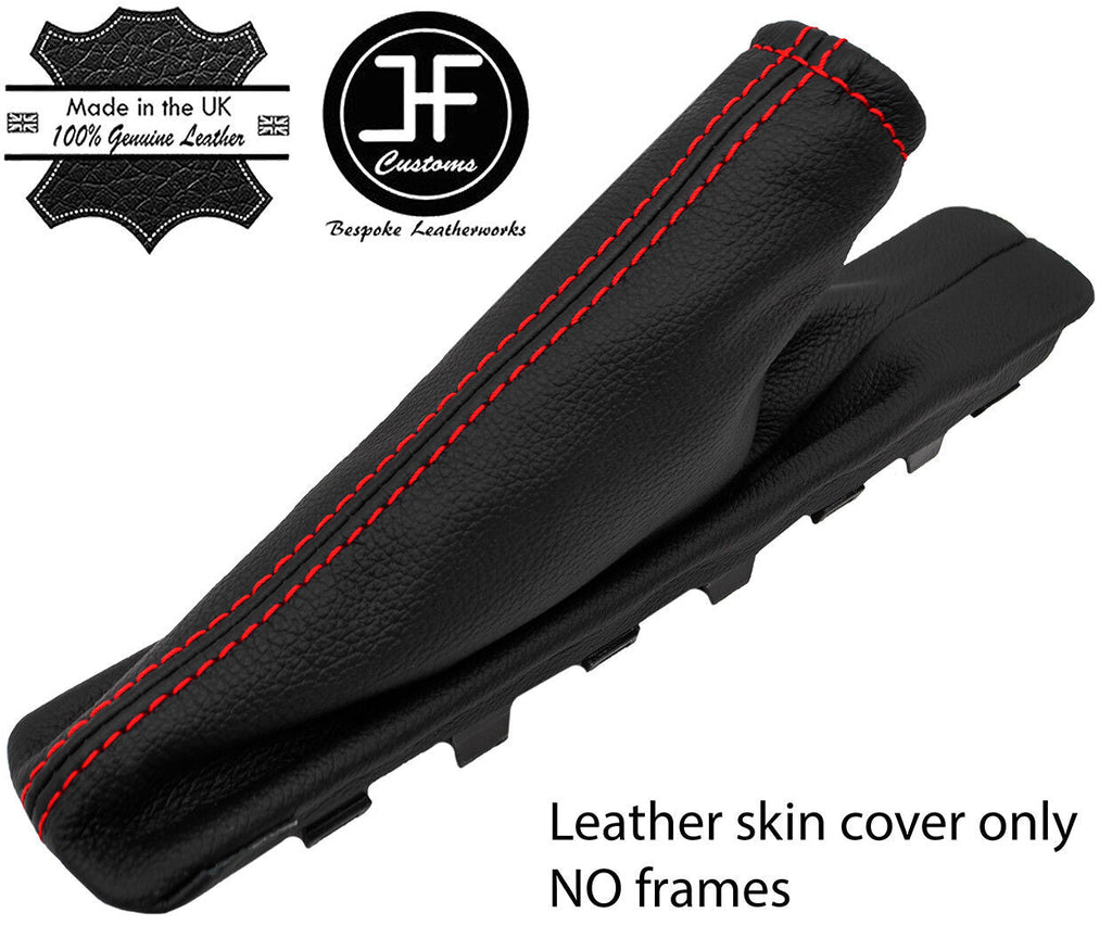 RED STITCH TOP GRAIN LEATHER HANDBRAKE GAITER FITS SKODA OCTAVIA MK3 13-18