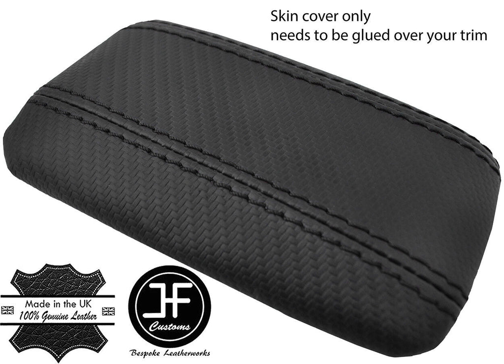 BLACK STITCHING CARBON FIBER VINYL  ARMREST LID COVER FITS MAZDA RX7 RX-7 92-01