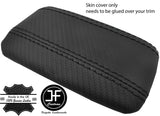BLACK STITCHING CARBON FIBER VINYL  ARMREST LID COVER FITS MAZDA RX7 RX-7 92-01